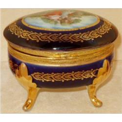 Germany Footed Japonisme Cobalt Jewelry Box #2064269