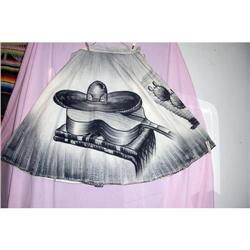 Vintage 1930 Mexican Hand Painted Skirt #2064286