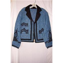 Vintage Blue Wool Mexican Charro Jacket #2064288