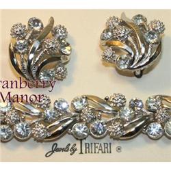 Vtg Bracelet Earring Mimosa Glace Crown Trifari#2064303