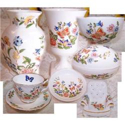 7Pc Aynsley Cottage Garden URN CHAIR VASE EGG..#2064306