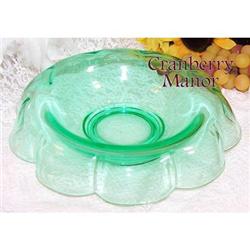 Vintage Console Bowl in Green Vaseline Glass  #2064320