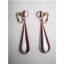 Rare Swirled Lucite Earrings, Drippy Dangle, #2064345