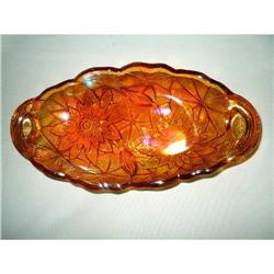 Carnival Glass Oval Relish Celery Dish #2064348