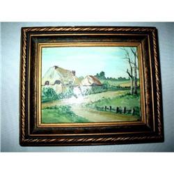 Miniature Signed Landcape Framed English Art #2064350