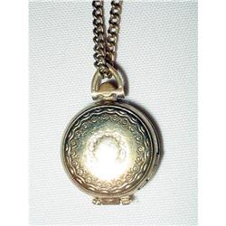 Victorian Brass Mourning Locket & Chain 32" #2064373