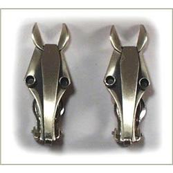STERLING SILVER ART DECO HORSE HEAD EARRINGS #2064487