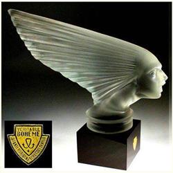 VINTAGE GLASS HOOD ORNAMENT CAR MASCOT VICTOIRE#2064489