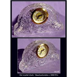 CUT CRYSTAL CLOCK CZECHOSLOVAKIA MS-59 #2064493