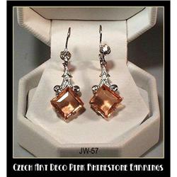 (4) CZECH 1930's VINTAGE ART DECO EARRINGS#2064494