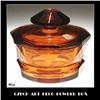 Image 1 : CZECH ART DECO TOPAZ COLOR GLASS POWDER BOX#2064502