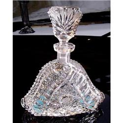 CZECH ART DECO CUT CRYSTAL PERFUME BOTTLE #2064504