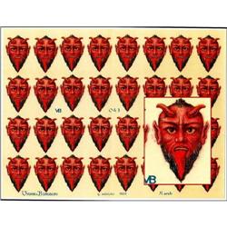 3 RARE UNCUT OLD SCRAP SHEETS RED DEVIL HEAD#2064508