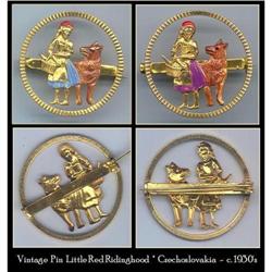 (3) RARE VINTAGE LITTLE RED RIDING HOOD PINS #2064509