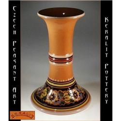 Pair of Czech peasant Art pottery candlesticks #2064511