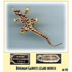 BOHEMIAN GARNET LIZARD BROOCH JW191 #2064530
