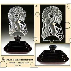 CZECH PERFUME BOTTLE BLACK NYMPH & FLOWERS #2064534