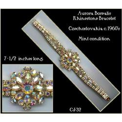 CZECH VINTAGE AURORA BOREALIS BRACELET CJ-32 #2064572