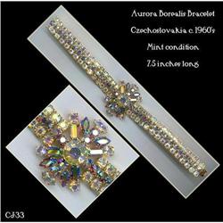 CZECH VINTAGE AURORA BOREALIS BRACELET CJ-33 #2064573