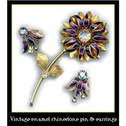 VINTAGE ENAMELED PIN EARRINGS SET CJ-9 #2064587