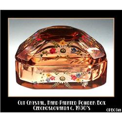 CZECH ENAMELED PERFUME POWDER BOX 1920'S #2064611
