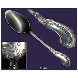 EXQUISITE DUTCH ROCOCO SILVER SERVING SPOON / #2064612