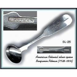 AMERICAN COLONIAL SILVER SPOON B.PITMAN 1700's #2064615