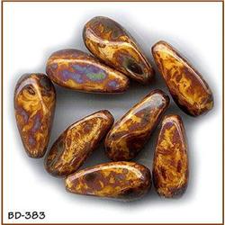 100 VINT BROWN GRANITE GLASS BEADS 20mm #383 #2064617