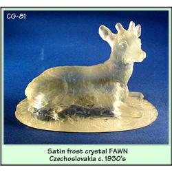 BEAUTIFUL CZECH VINTAGE ART GLASS FAWN  / CG081#2064634