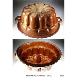 BEAUTIFUL ANTIQUE REDWARE MOLD PT61 #2064654