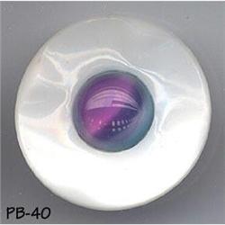 ANTIQUE 2pc LG 1.25" BLUE CATS EYE BUTTON #40 #2064668