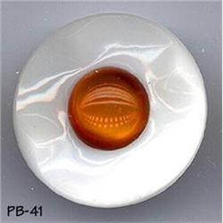 ANTIQUE 2pc 1.25" glass button #41  #2064669