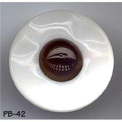 ANTIQUE 2pc LG 1.25" GREY CATS EYE BUTTON #42 #2064670