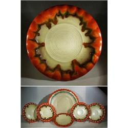 (5) COLORFUL CZECH ART DECO POTTERY PLATES  #2064677