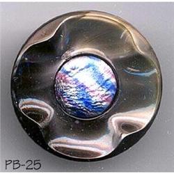 ANTIQUE 2pc 1-1/4" FOIL EMBEDDED BUTTON PB025 #2064684