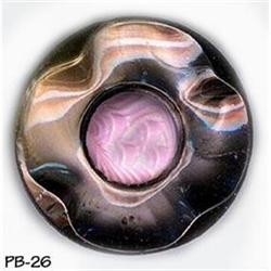 ANTIQUE 2pc 1-1/4" GLASS BUTTON PB026 #2064685