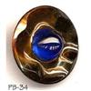 Image 1 : OLD 2pc 1.25" BLUE GLASS BUTTON #34 #2064692