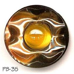 OLD 2pc 1.25" GLASS BUTTON #35 #2064693