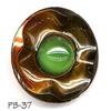 Image 1 : OLD 2pc 1.25" GREEN GLASS BUTTON #37 #2064694