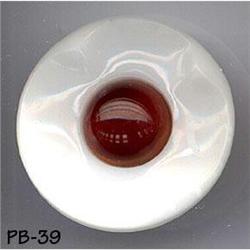 ANTIQUE 2pc LG 1.25" BROWN GLASS BUTTON #39 #2064696