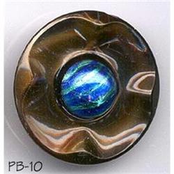 ANTIQUE 2pc 1-1/4" FOIL EMBEDDED BUTTON PB010 #2064701
