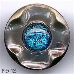 ANTIQUE 2pc LG 1-1/4" FOIL EMBEDDED BUTTON #2064703