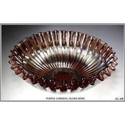 OLD PURPLE CARNIVAL GLASS BOWL / GL048 #2064715