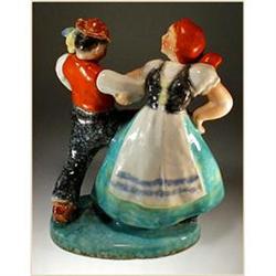 VINTAGE D. URBACH DANCING COUPLE ART POTTERY / #2064716