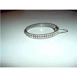 Rigid Rhinestone Bracelet with Safety Chain #2064825