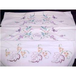 Embroidered Pillowcases - Two (2) Pair #2064847