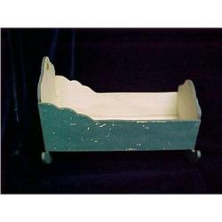 Antique Rocking Wooden Doll Bed #2064848