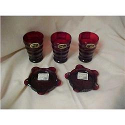 Anchor Hocking Royal Ruby 3 juice glasses and 2#2064863