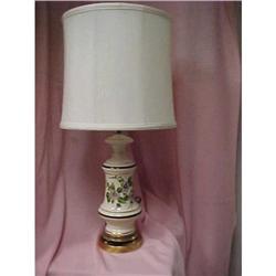 Lamp - White shade, Flowers 1950's to 1960's #2064873