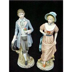 Pair Porcelain 10" Man and Woman signed Andrea #2064898